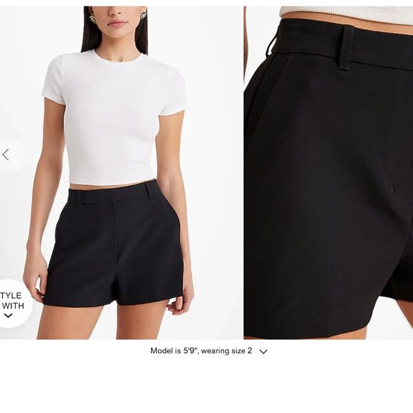 Stylist Super High Waisted Pleated Tailored Shorts - Picture 2 of 6